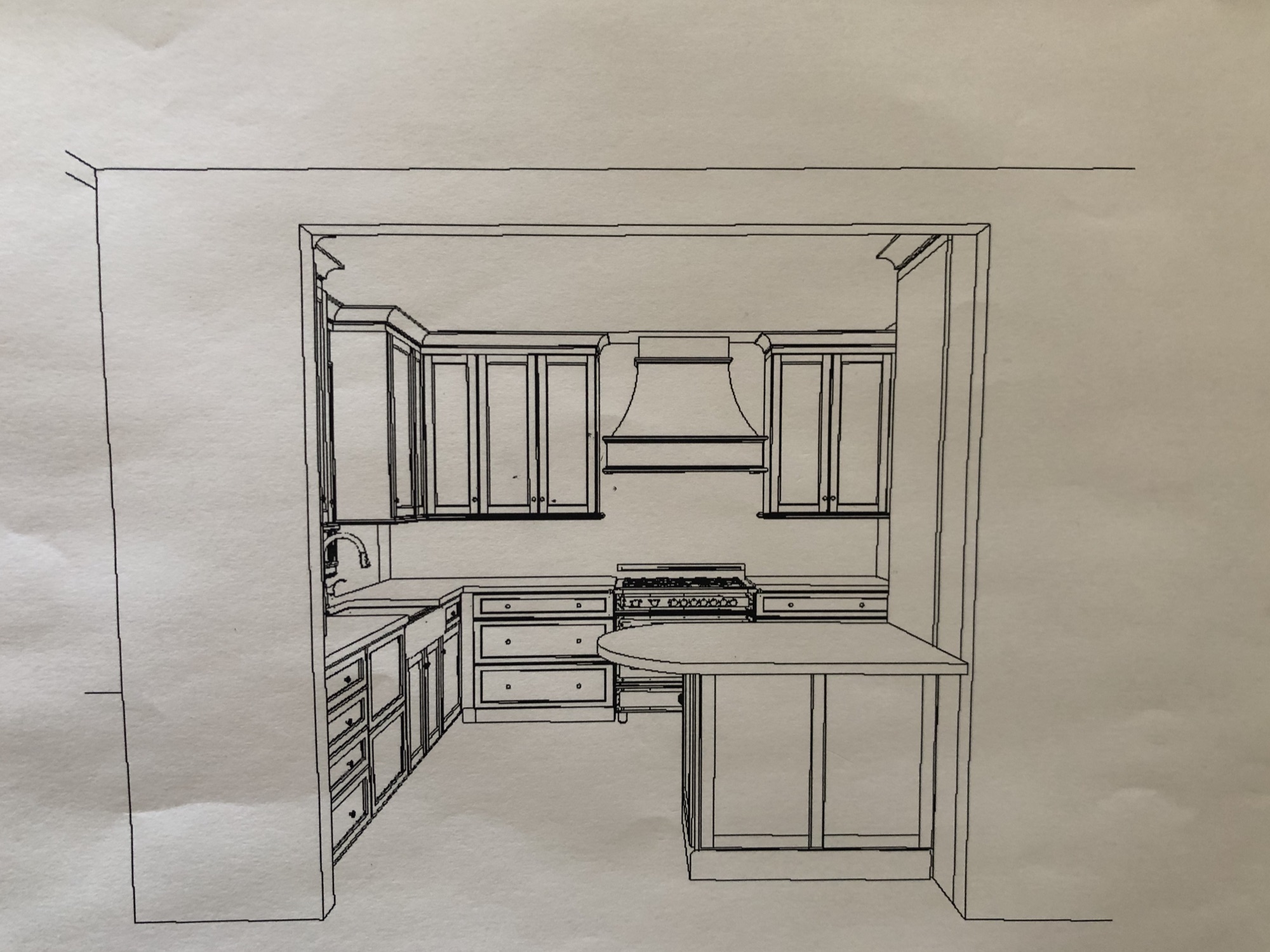 Kitchen island drawing